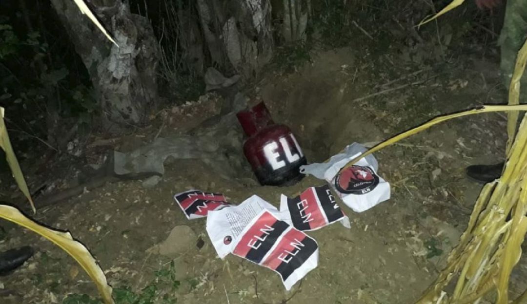 Incautación de material bélico e ideológico del Eln en Mercaderes, Cauca.