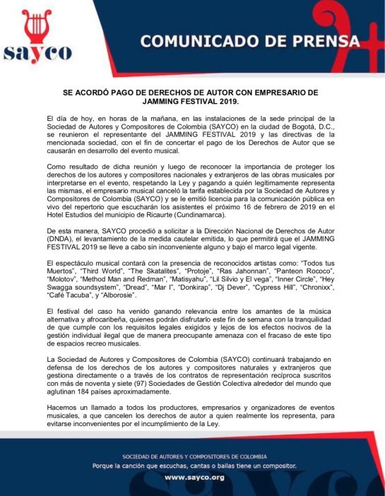 La organización del festival ha emitido un comunicado para aclarar rumores sobre la supuesta cancelación del evento. La organización del festival ha emitido un comunicado para aclarar rumores sobre la supuesta cancelación del evento.