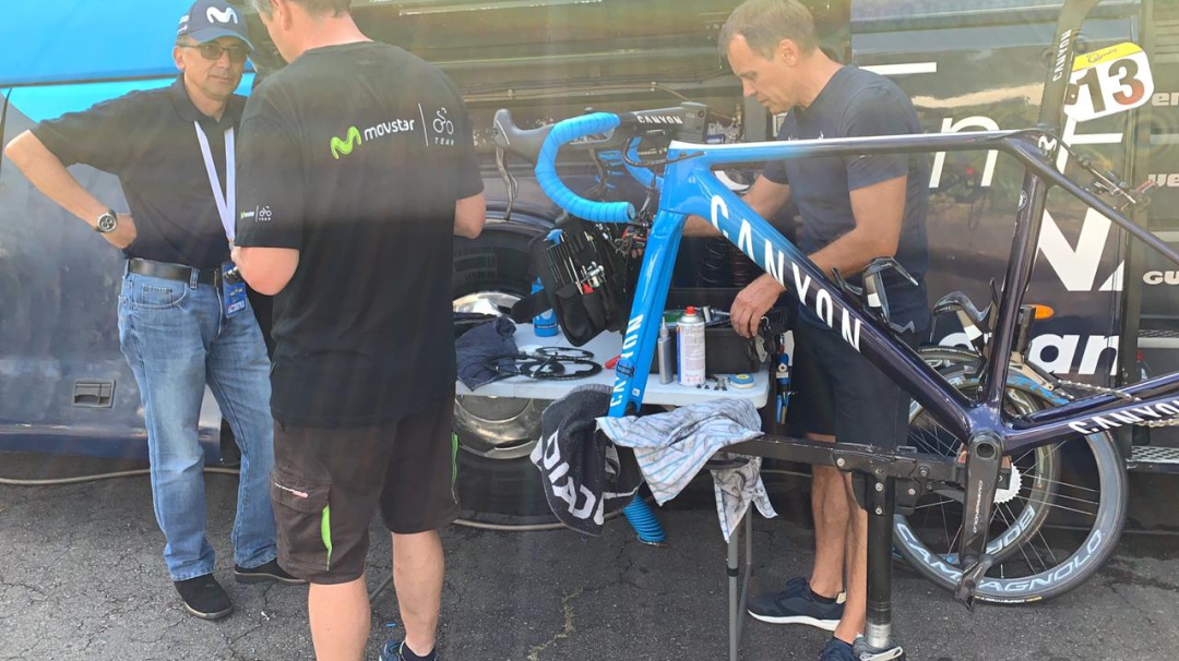 Senen, el mécanico de Nairo en el Movistar Team