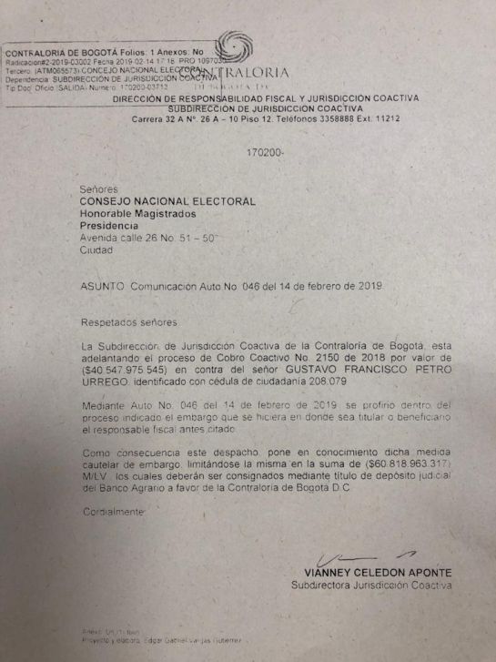 Caso Petro: CNE definiría hoy si embarga reposición de votos a Petro Caso Petro: CNE definiría hoy si embarga reposición de votos a Petro
