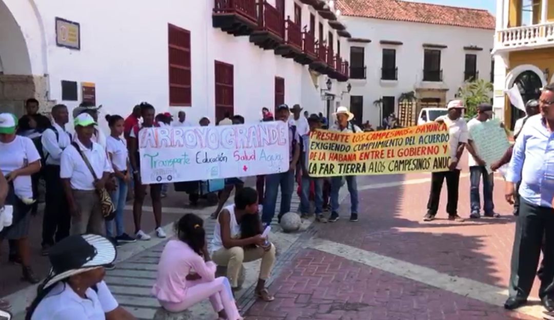 Campesinos Bolívar acuerdo de paz: Campesinos de Bolívar protestaron para exigir compromisos de acuerdo de paz