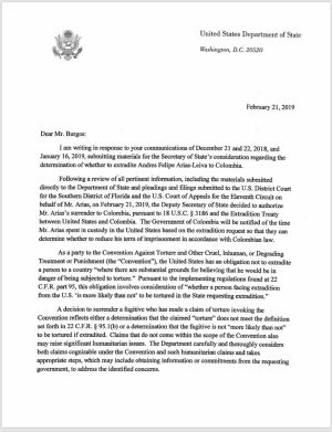EE.UU aprueba extradición de Andrés Felipe Arias a Colombia EE.UU aprueba extradición de Andrés Felipe Arias a Colombia
