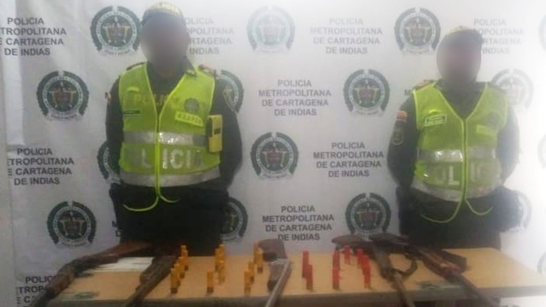 Cinco escopetas con munición fueron halladas por la Policía de Bolívar