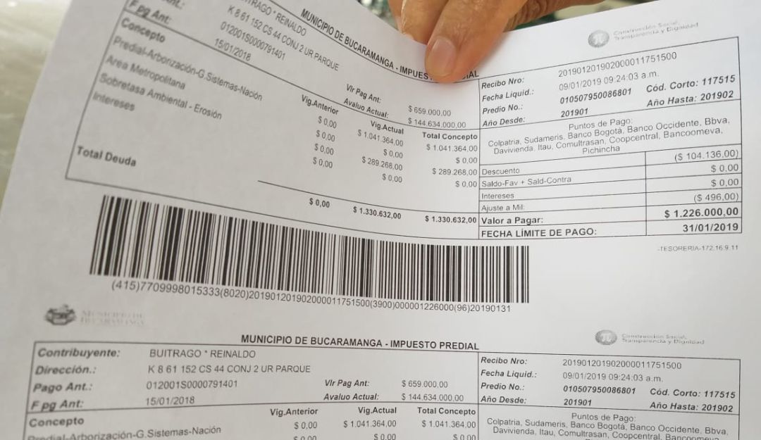 Suspendido el cobro del impuesto predial en Bucaramanga: Tribunal administrativo suspende actualización catastral