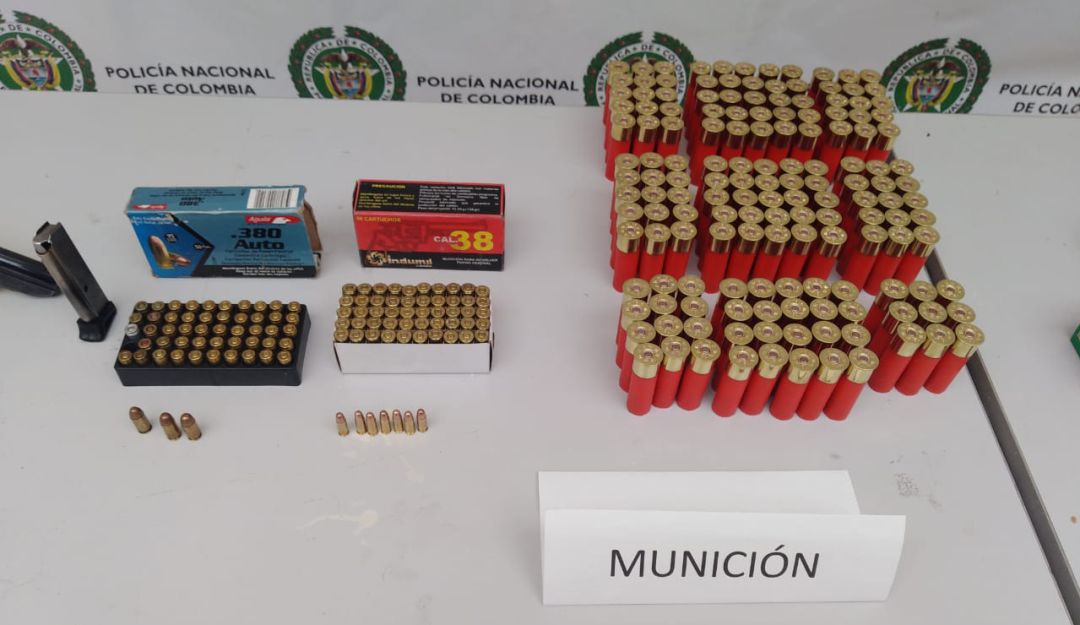 Munición encontrada en Sapuyes