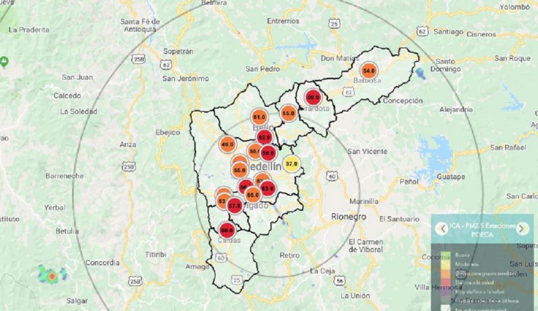 suspenden actividades aire libre por contaminación aire Valle de Aburrá: Suspenden actividades al aire libre por mala calidad del aire