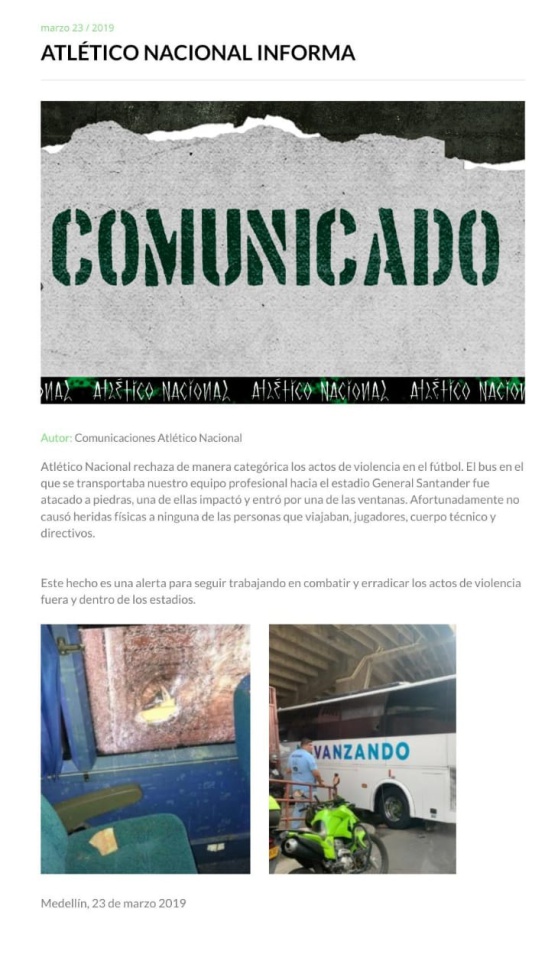Cúcuta Nacional: Buses de Atlético Nacional y Valledupar Sub-20 fueron apedreados Cúcuta Nacional: Buses de Atlético Nacional y Valledupar Sub-20 fueron apedreados