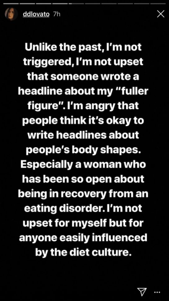 Demi Lovato: Demi Lovato lanza duras críticas a un titular que se refirió a su cuerpo Demi Lovato: Demi Lovato lanza duras críticas a un titular que se refirió a su cuerpo