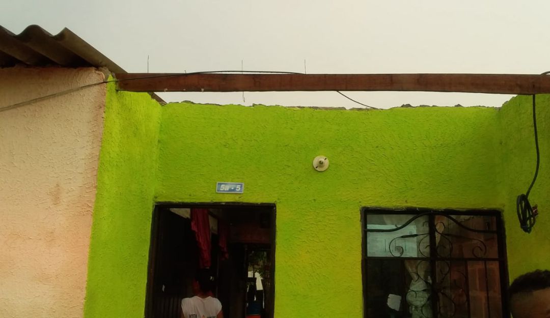 Vendaval destechó más de 25 casas en Candelaria: Vendaval destechó más de 50 casas en Candelaria