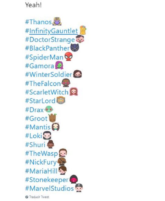 Los Vengadores: ¡Modo Avengers! Llegaron los emojis de ‘EndGame’ a Twitter Los Vengadores: ¡Modo Avengers! Llegaron los emojis de ‘EndGame’ a Twitter