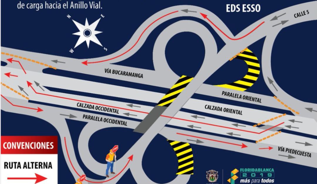 FLORIDABLANCA AUTOPISTA CIERRES INTERCAMBIADOR: Vuelven los cierres nocturnos de la autopista en PQP