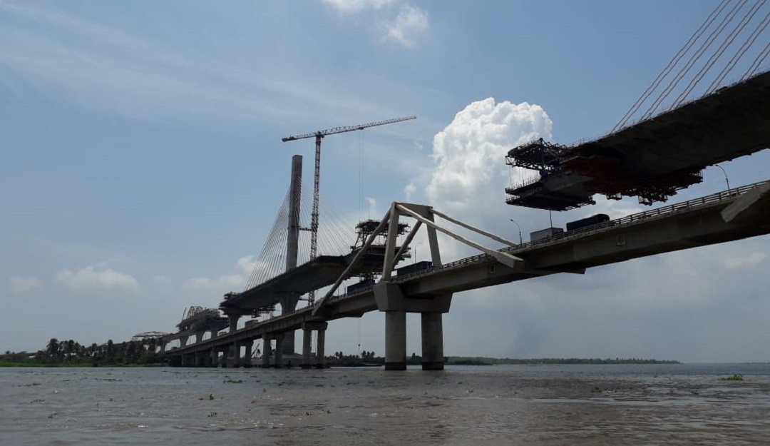 Puente Pumarejo: En 85% avanzan obras de construcción del nuevo puente Pumarejo: Sacyr