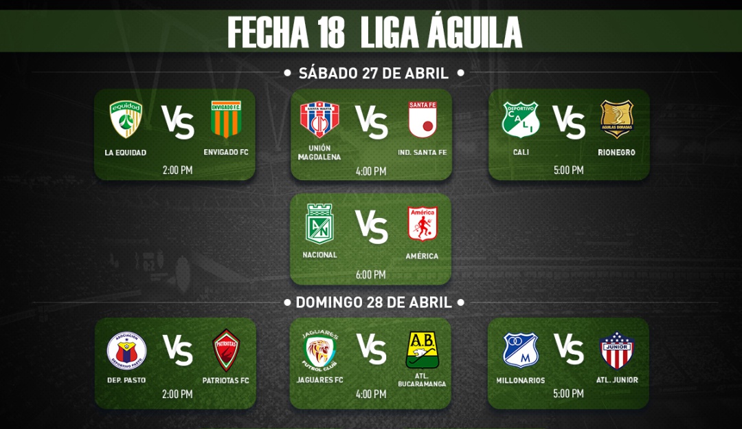 fecha 18 liga: Tolima se une a Millonarios como los primeros clasificados