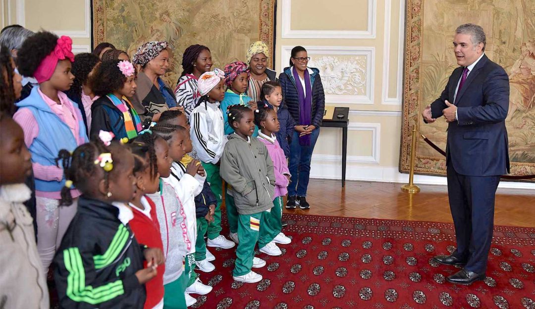Visita niños Palenque Casa de Narinño Bogotá: 19 niños de Palenque - Bolívar, viajaron a conocer la Casa de Nariño