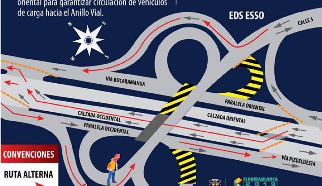 CIERRA VIA FLORIDABLANCA BUCARAMANGA PQP: Viernes y sábado cierres nocturnos en el sector de PQP
