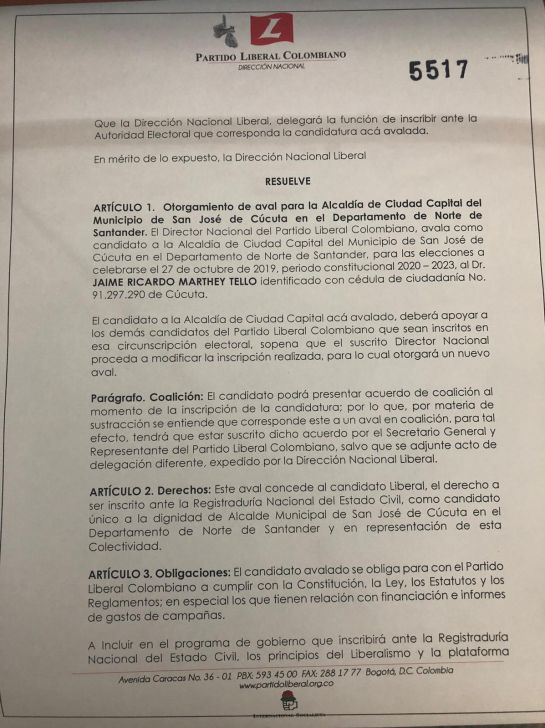 Liberales entregan primer aval para alcaldía de ciudad capital Liberales entregan primer aval para alcaldía de ciudad capital
