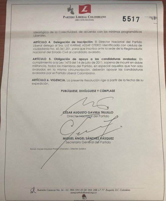 Liberales entregan primer aval para alcaldía de ciudad capital Liberales entregan primer aval para alcaldía de ciudad capital