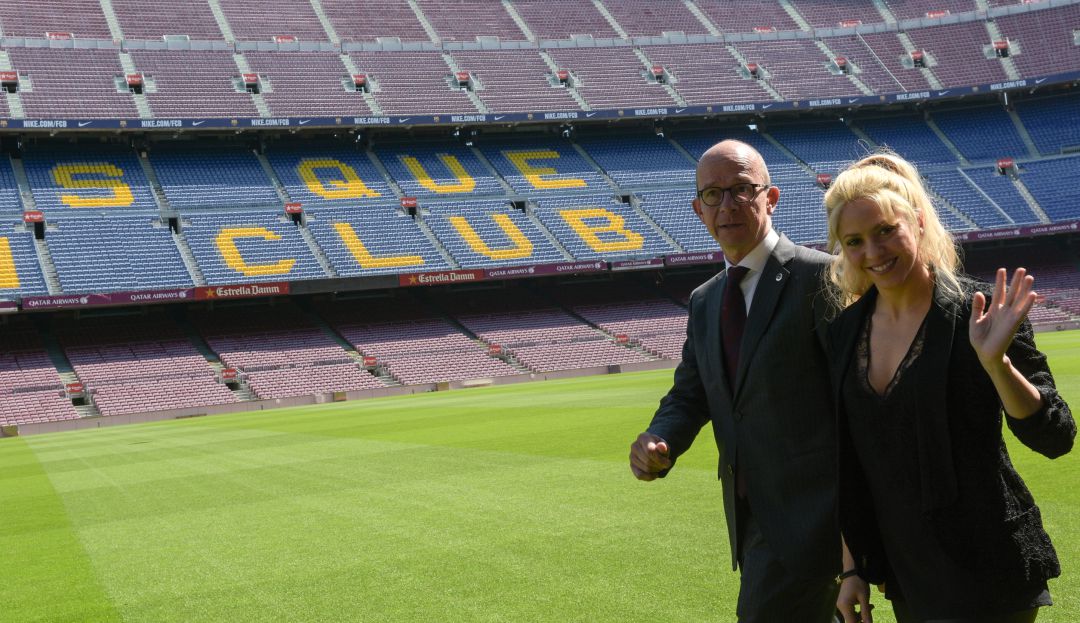 Shakira en el Camp Nou, estadio del Barcelona
