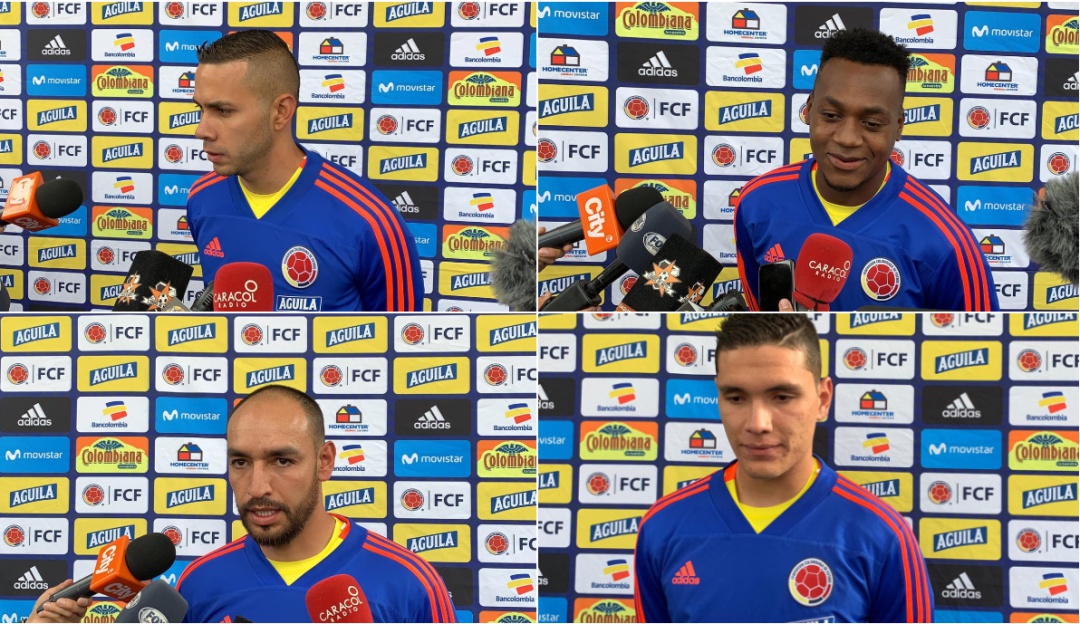 Éder Chaux (Patriotas), Iván Arboleda (Banfield), Diego Novoa (La Equidad) y Aldair Quintana (Huila).