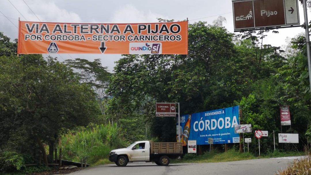 En un 88% se han reducido ventas a comercio en Pijao por cierre de vía
