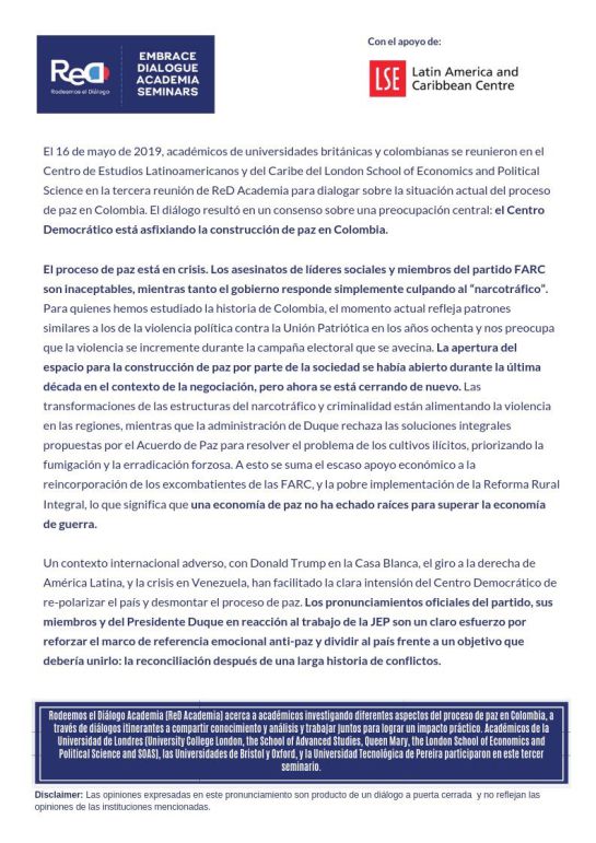 Acuerdos de paz: “El Centro Democrático está asfixiando la construcción de paz en Colombia” Acuerdos de paz: “El Centro Democrático está asfixiando la construcción de paz en Colombia”