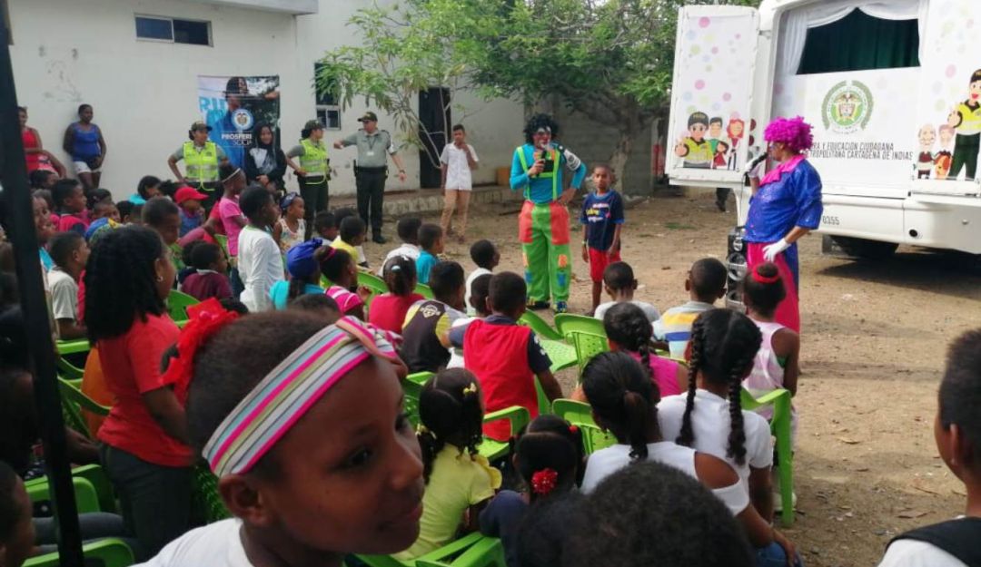 Niños Evento Policía: Realizan jornadas lúdicas para prevenir delitos en menores de Cartagena