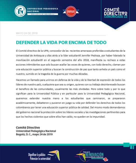 Estudiantes amenazados Estudiantes amenazados