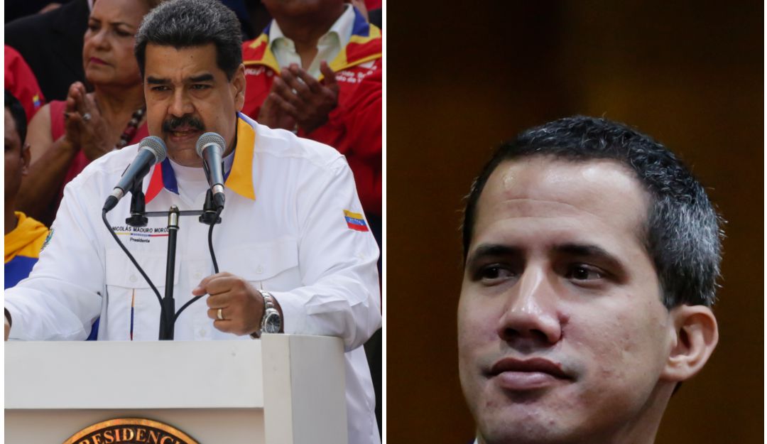 Nicolás Maduro y Juan Guiadó