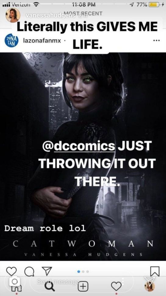 Vanessa Hudgens: @dccomics, ahí lo dejo. Vanessa Hudgens: @dccomics, ahí lo dejo.