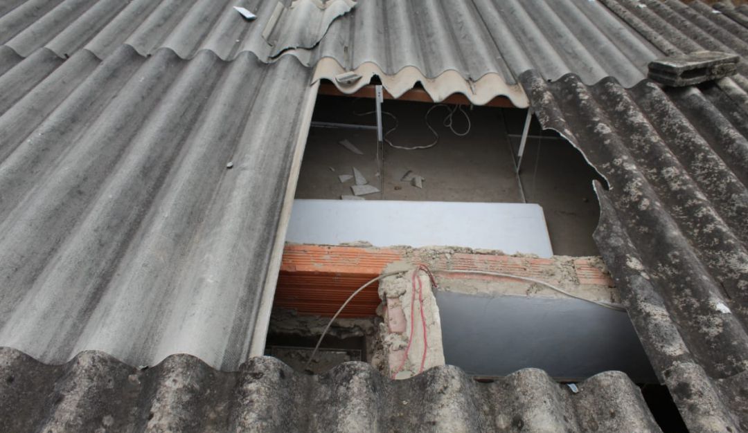 Casas destechadas por el vendaval en Malambo