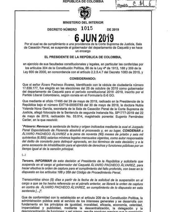Gobernación Caquetá: Presidencia designa gobernador encargado para el Caquetá Gobernación Caquetá: Presidencia designa gobernador encargado para el Caquetá
