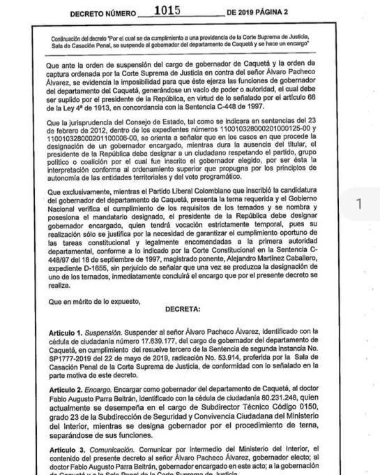Gobernación Caquetá: Presidencia designa gobernador encargado para el Caquetá Gobernación Caquetá: Presidencia designa gobernador encargado para el Caquetá