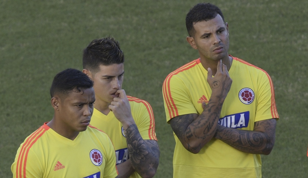 Luis Fernando Muriel, James Rodríguez y Edwin Cardona.