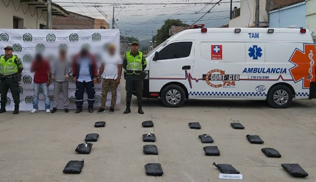 En Ambulancia eran transportados 26 kilos de Marihuana: En Ambulancia eran transportados 26 kilos de Marihuana