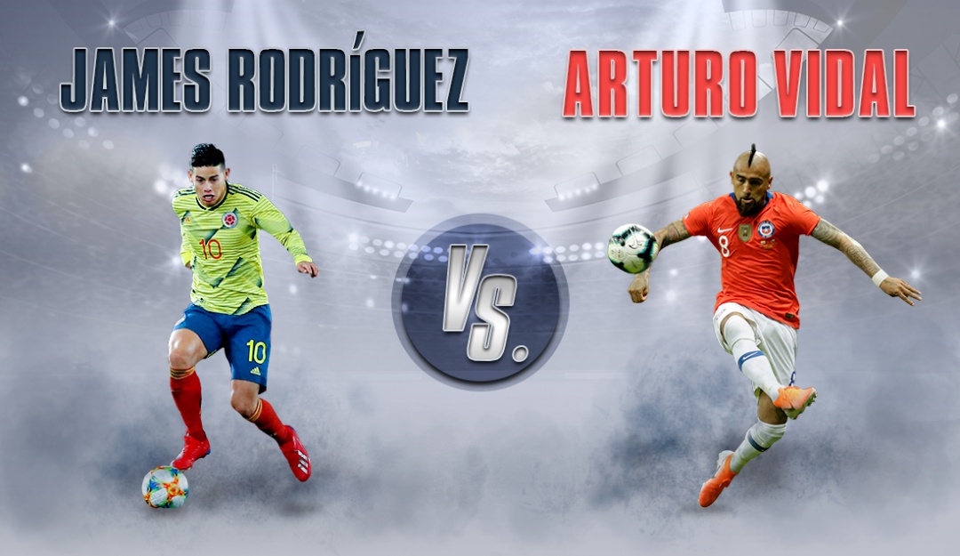 James Vs. Arturo Vidal Copa América: James Vs. Vidal, duelo de cracks en el mediocampo