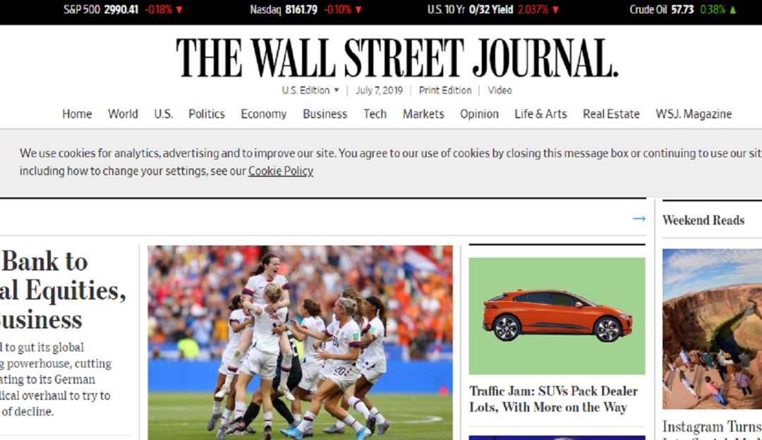Aniversario Wall Street Journal: Wall Street Journal cumple 130 años y busca ser el medio digital líder