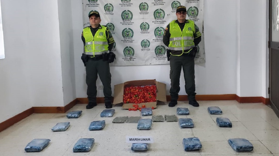 En cajas de ají pretendían pasar marihuana por vías de Caldas