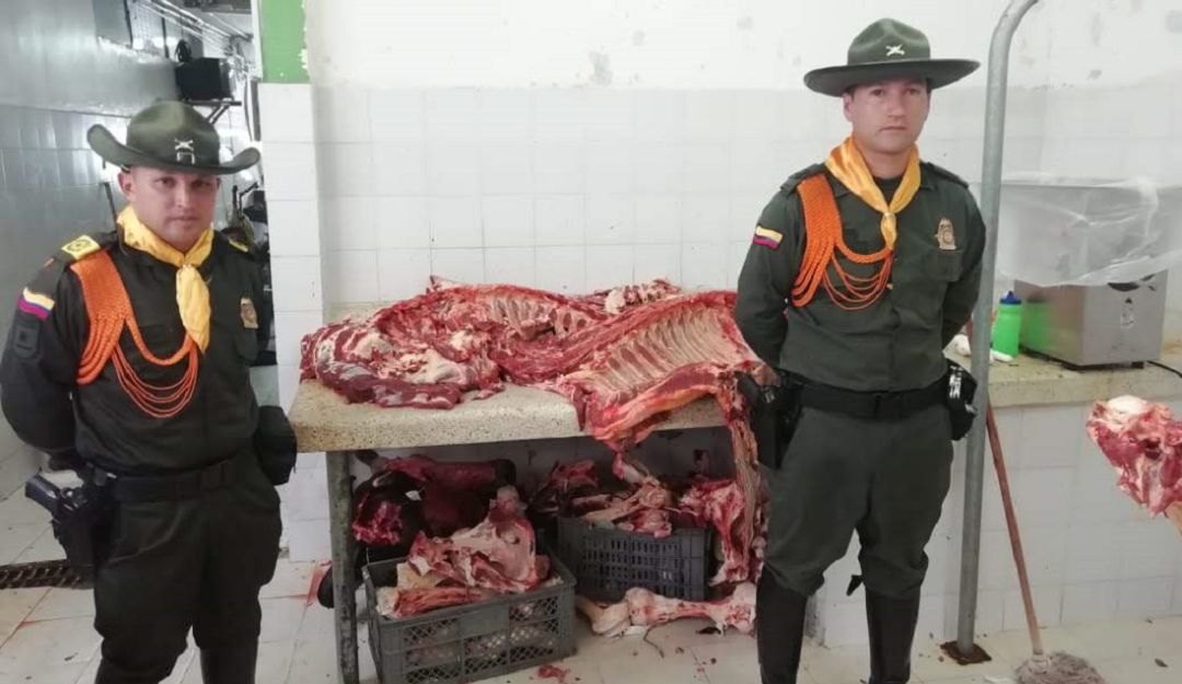 Carne incautada en un local comercial de Chinchiná Caldas