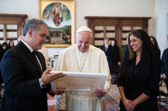 Iván Duque con el Papa Francisco Iván Duque con el Papa Francisco