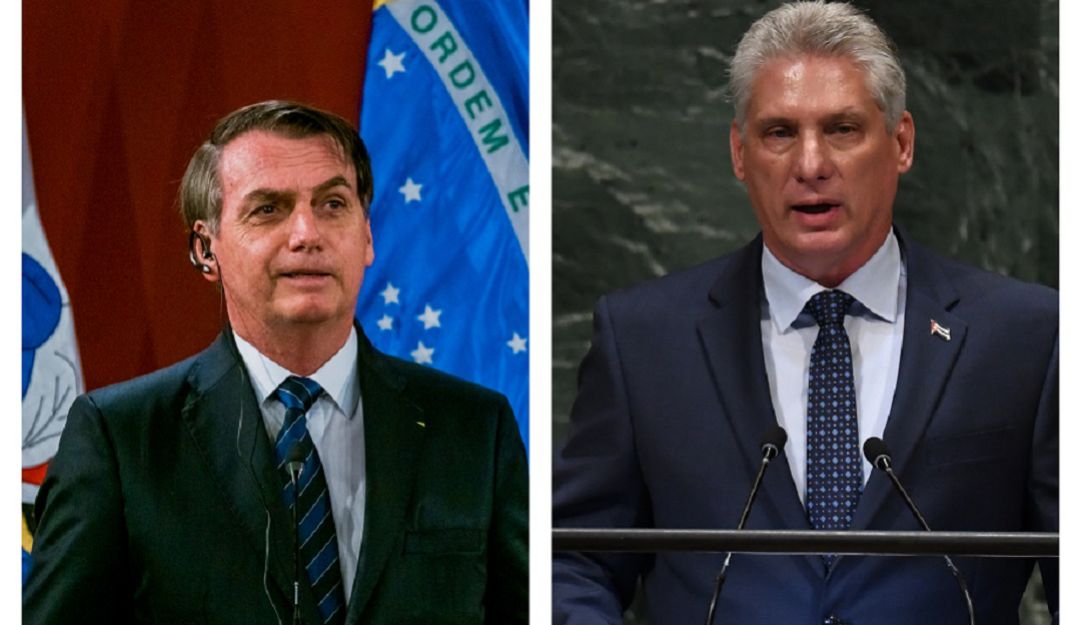 Jair Bolsonaro y Miguel-Diaz Canel