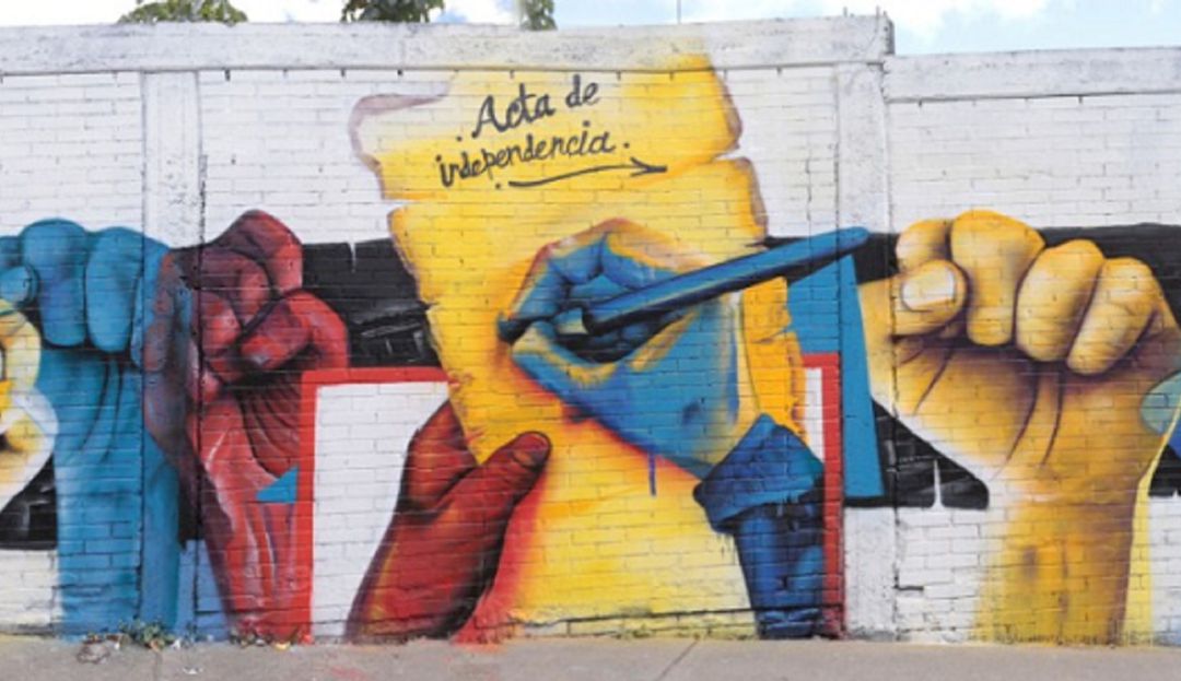 Independencia de Colombia en grafitis