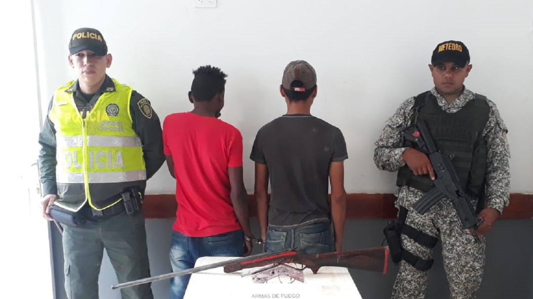 Capturan a dos hombre por porte ilegal en el Carmen de Bolívar