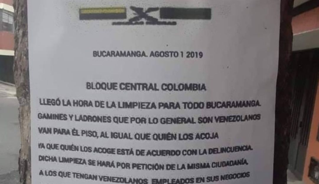 PANFLETO ALARMA LIMPIEZA SOCIAL MUERTE MARIHUANAEROS DROGADICTOS: Aparecen panfletos de limpieza social en San Vicente de Chucurí