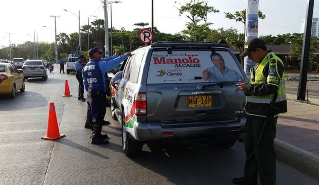 Controles vehículos propaganda política Cartagena: Realizarán controles a vehículos con propaganda política en Cartagena