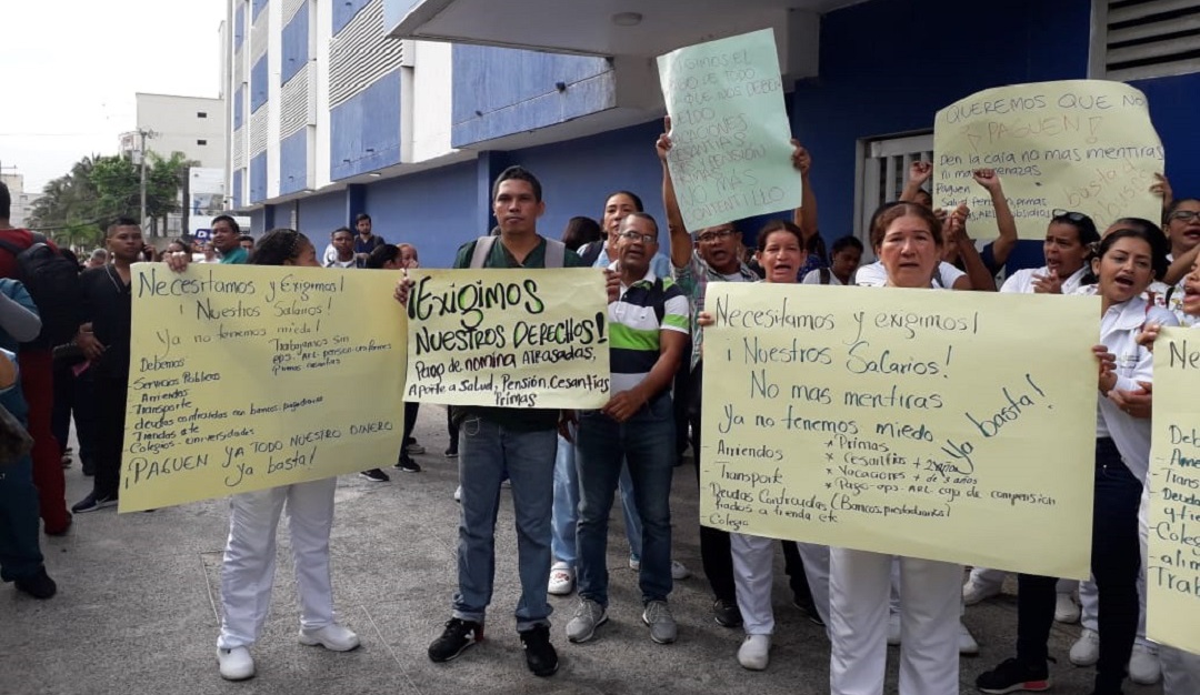 Protesta en el Hospital Metropolitano de Barranquilla