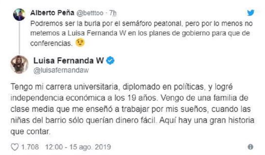 Luisa Fernanda W sueña con ser presidenta: "Cuando cumpla 40 voy a ser la presidenta de este país": Luisa Fernanda W" Luisa Fernanda W sueña con ser presidenta: "Cuando cumpla 40 voy a ser la presidenta de este país": Luisa Fernanda W"