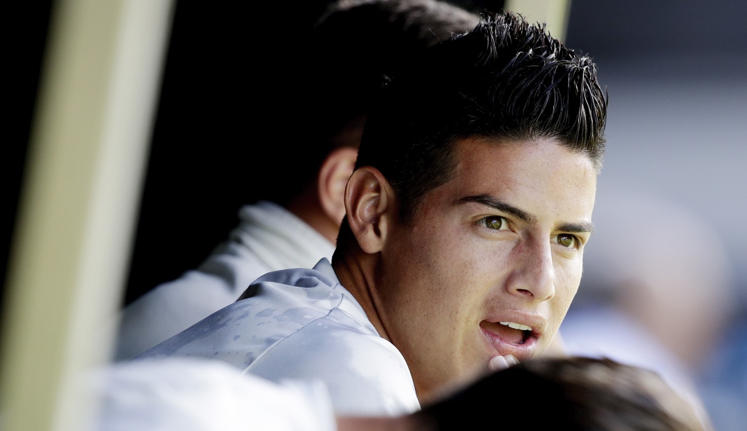 James Rodríguez Real Madrid La Liga: Con James en el banco, Real Madrid debutó con victoria en Liga