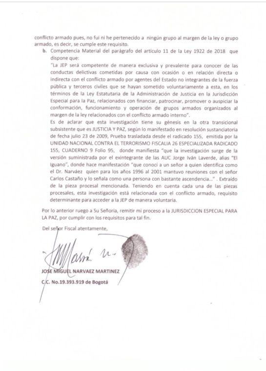 JEP: José Miguel Narváez condenado por caso Jaime Garzón, busca cupo en la JEP JEP: José Miguel Narváez condenado por caso Jaime Garzón, busca cupo en la JEP