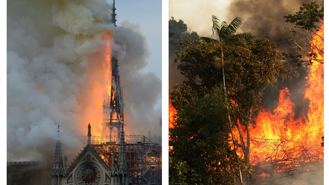 ¿Tuvo más atención el incendio de Notre Dame que el de la Amazonía?
