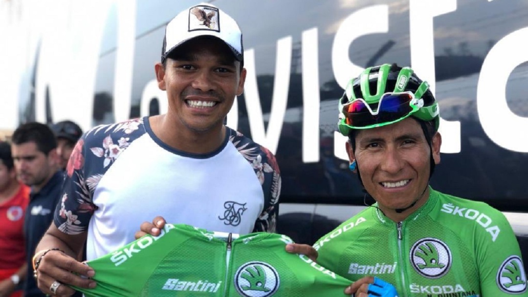 Carlos Bacca visitó a Nairo Quintana en la cuarta etapa